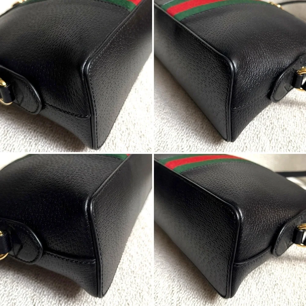 Authentic Gucci Ophedia Dome crossbody bag black leather